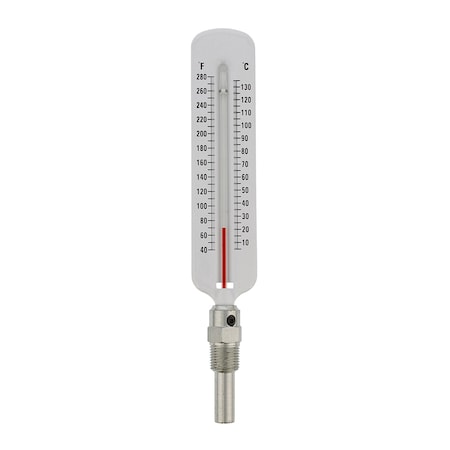 Jones Stephens 1/2in. Hot Water Thermometer with Steel Well, Straight Pattern J40500